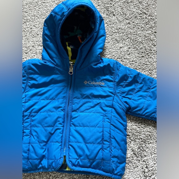 COLUMBIA Infant Double Trouble Reversible Jacket Blue/Dinosaurs 3-6 months - Picture 7 of 13